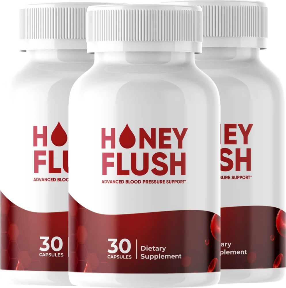 Honey Flush daily dietary supplement capsules, three bottle pack